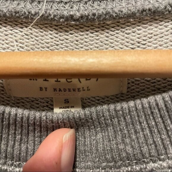 MADEWELL • Grey Ruffle Crew Neck Sweatshirt - Picture 9 of 9